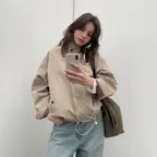 [15차] Classic harrington jumper (beige)