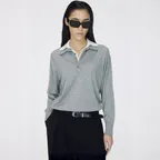 스프링 울 피케 니트 그레이