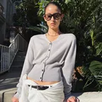 스프링 울 가디건 라이트그레이