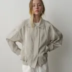[10th]Viscose Satin Blouson Jumper Mint-gray