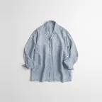 WASHED RAYON CAMP COLLAR SHIRTS washed blue