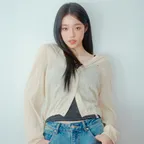 우먼 후드 긴팔 티셔츠 베이지