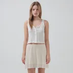 Ravioli Lace-Trim Tank Top_White