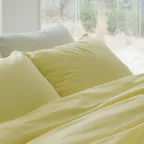 사그락거리는 60수 고밀도 워싱면-레몬 이불커버