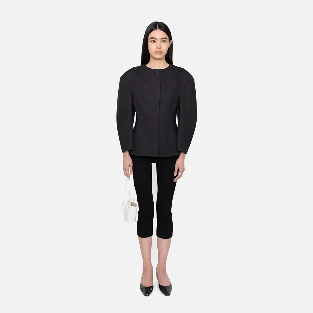 Wholegarment Knit Capri Pants, Black