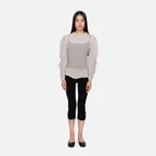 Sleeveless Knit Top, Grey Beige