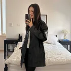 A ROUND COLLAR FAUX LEATHER JACKET_BLACK