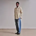 Linen Stripe Pocket Shirt_Beige