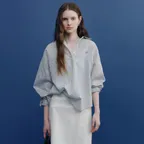 [3차] Burnet Stripe Sheer Shirt (Navy)