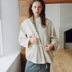 washed cotton field jacket (cream beige)