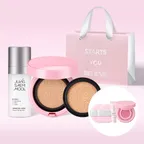 [29단독/쇼핑백증정][Pink에디션] 에센셜 스킨 누더 쿠션 (리필포함) + 피팅 미스트 55ml (미니 쿠션블러쉬 #버블리핑크 + 핑크 퍼프 2P +톤업선 3ml 증정)