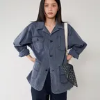 [2nd_4/7 예약배송] Tide herringbone work jacket_navy