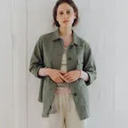washed french work jacket (vintage olive)