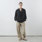 Soft Curved Pants in Light Beige