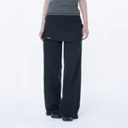 Button tab mini skirt pants set BLACK