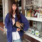 Washed cotton work jacket_blue 