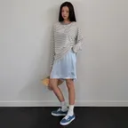 SATIN LACE MINI SKIRT_SKY BLUE