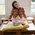 Stripe Crop Cardigan (Red)