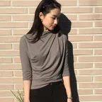 Bouquet Drape Tee-Greige