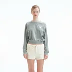 TERRY CROPPED SWEATSHIRT (GREY)