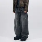 Steve Double Knee Denim Pants (Gray)