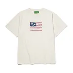 USA FLAG APPLIQUE T-SHIRT - WHITE