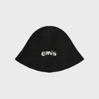 COASTAL WAFFLE KNIT BUCKET HAT-BLACK