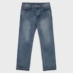 TORN STRAIGHT DENIM PANTS INDIGO
