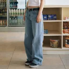 LW251 Regular wide denim pants
