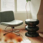 Big Contour Deep Green Side Table & Stool