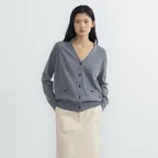 Pocket V-Neck Cardigan (Grey)