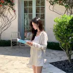 [2nd reorder] Cotton slub cardigan (soap)