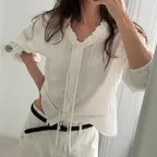 ONCE FRILL BLOUSE_2COLORS