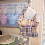 [29CM 단독]Check single sofa tissue cover 체크 싱글 소파 티슈 커버(두루마리, 미니 각티슈용)