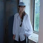 [9th] Linen Sunveil Blouse_White