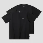 [2PACK] 에어로쿨 베이직 폰트 로고 티셔츠 Black/Black