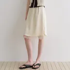 comos 1703 satin lace skirt (cream yellow)