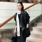 Calm Leather Single Jacket