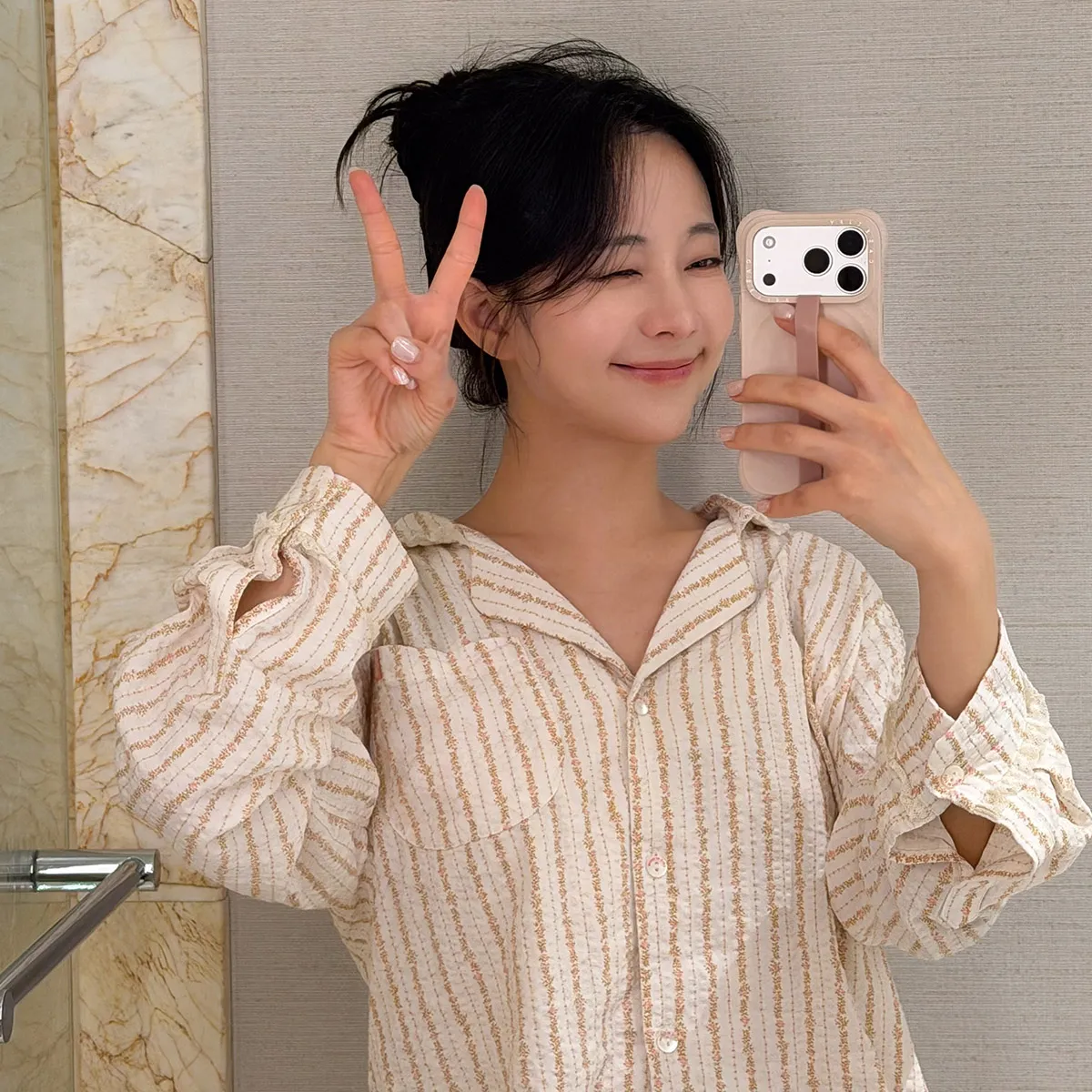 [하트시그널 오영주 착용] [SET] 007A 프레이야 롱 슬리브 탑 & 쇼츠