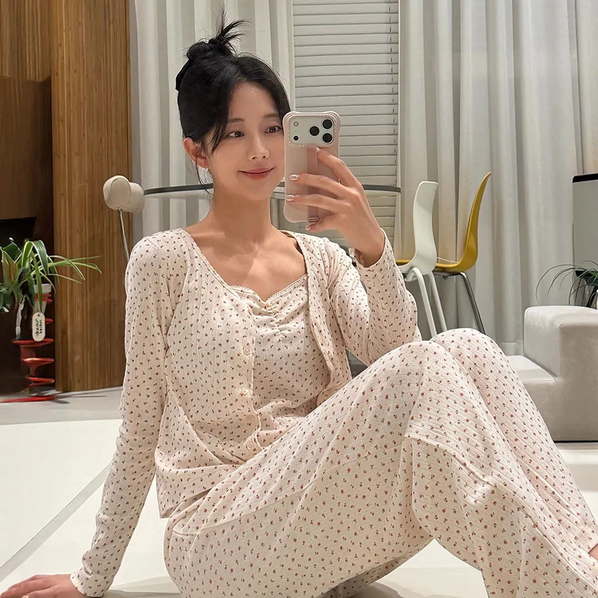 [하트시그널 오영주 착용] [SET] 011A 헤이즐 캐미솔 & 롱 팬츠