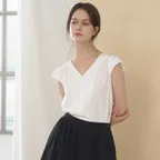 벌룬 슬리브 블라우스_Ivory