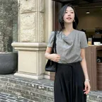 잇미샤 드레이프 카울넥 블라우스 ITQ5ZBL880_2colors