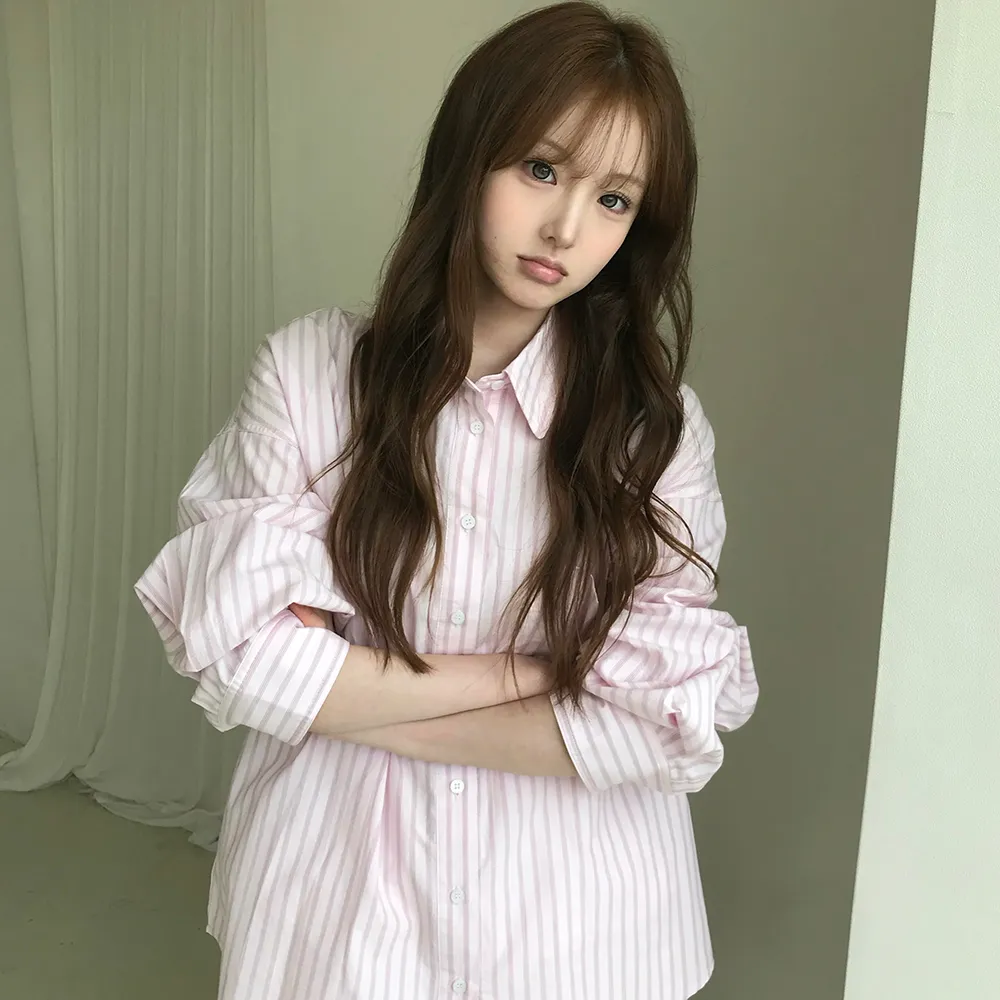OVERFIT STRIPE SHIRT_PINK