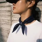 slow stitched bird scarf navy pink