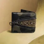 CAMOUFLAGE LEATHER ZIP WALLET aaa548u(GREEN)
