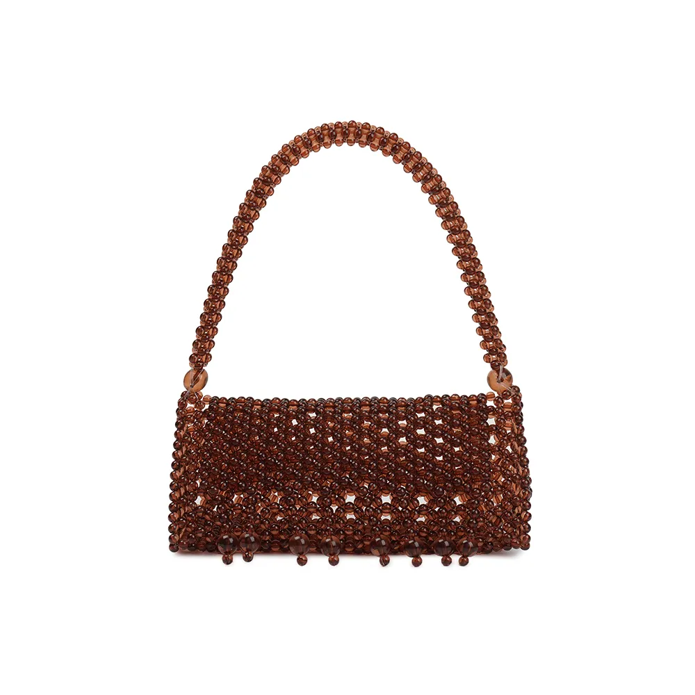Beaded Fringe Bag (Brown)