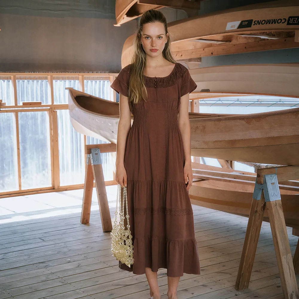 Prairie 2-Way Dress (Brown)