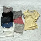 [쁨이 PICK][2 PACK]Essential Golgi Half Tee-10colors