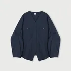 V-NECK TUCKED SHIRT (NAVY)