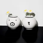 수염이 달항아리 + 리본선물포장